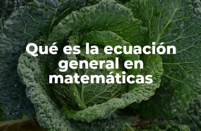 Qué es la Ecuación General en Matemáticas