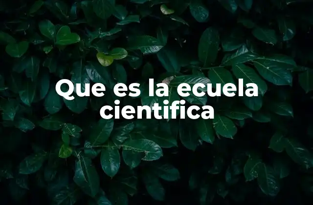 Que es la Ecuela Cientifica
