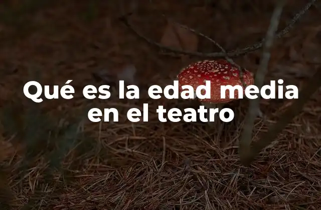 Qué es la Edad Media en el Teatro