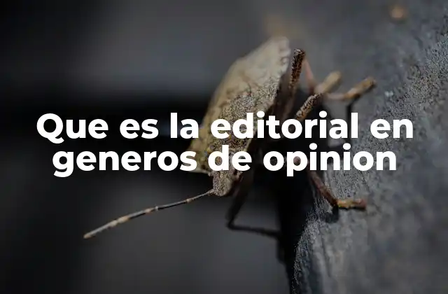 Que es la Editorial en Generos de Opinion