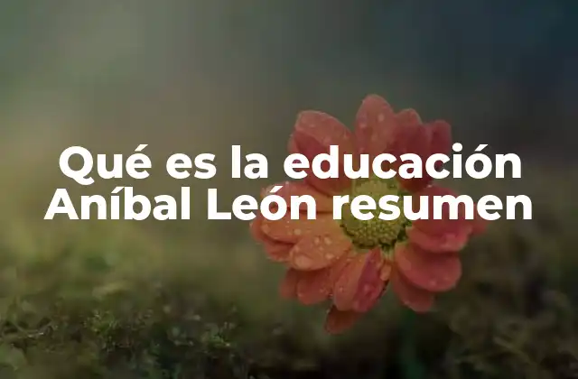 Qué es la Educación Aníbal León Resumen