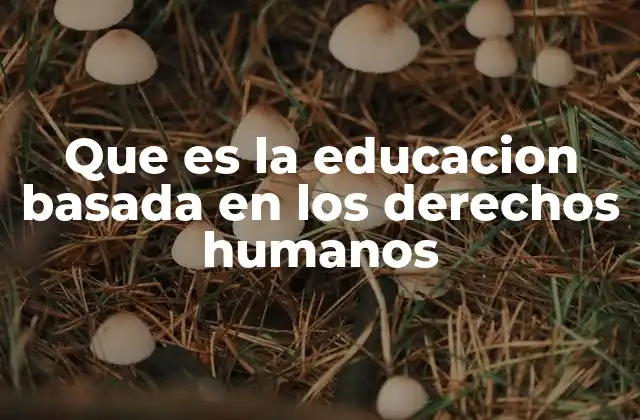 Que es la Educacion Basada en los Derechos Humanos