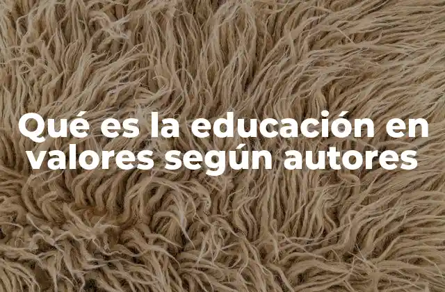 Qué es la Educación en Valores según Autores