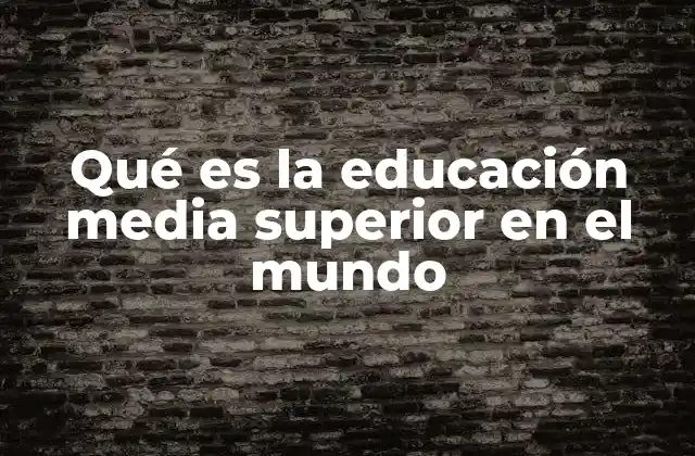 Qué es la Educación Media Superior en el Mundo