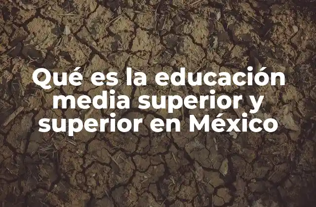 Qué es la Educación Media Superior y Superior en México