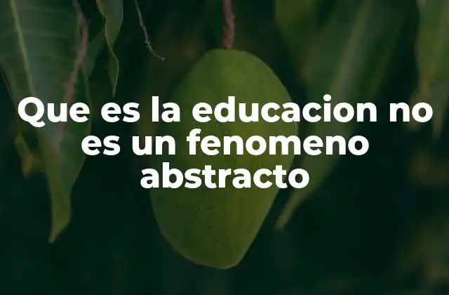 La educación como experiencia humana y social
