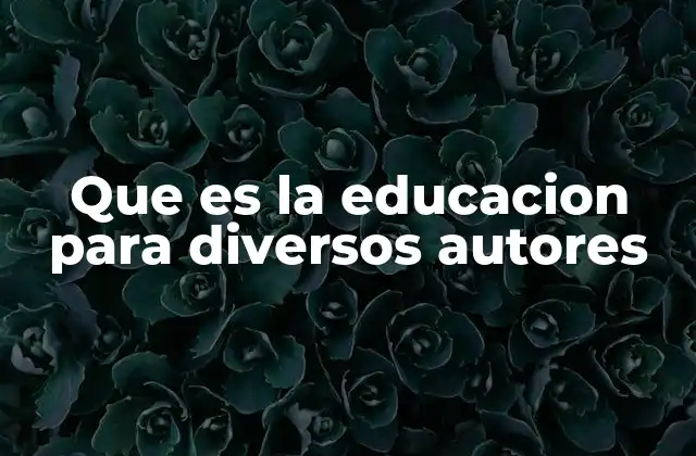 Que es la Educacion para Diversos Autores
