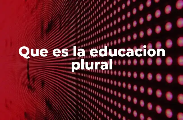 Que es la Educacion Plural
