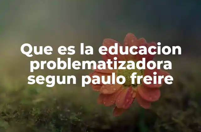 Que es la Educacion Problematizadora Segun Paulo Freire