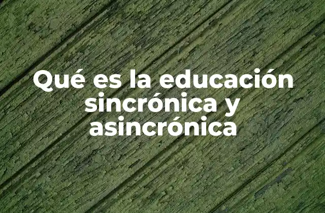 Qué es la Educación Sincrónica y Asincrónica