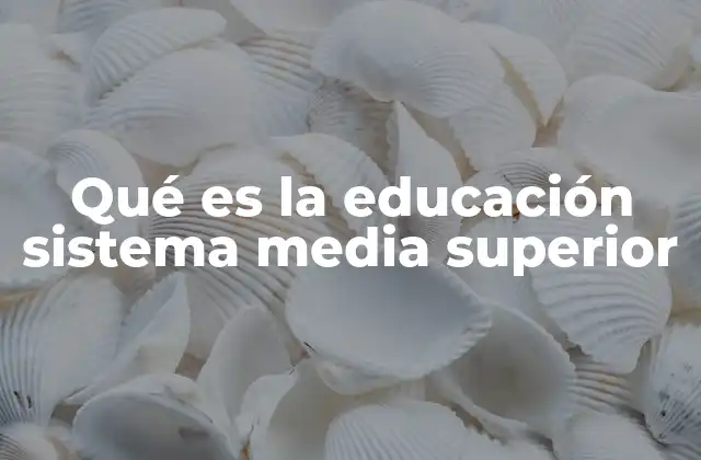 Qué es la Educación Sistema Media Superior 2 El papel de la educación media superior en el desarrollo nacional