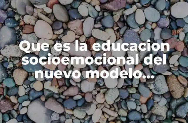 Que es la Educacion Socioemocional Del Nuevo Modelo Educativo