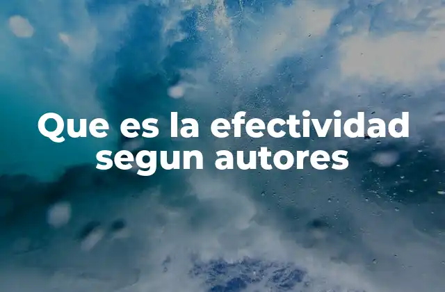 Que es la Efectividad Segun Autores 2 La importancia de la efectividad en contextos organizacionales
