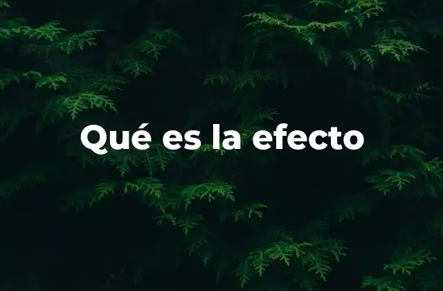 Qué es la Efecto