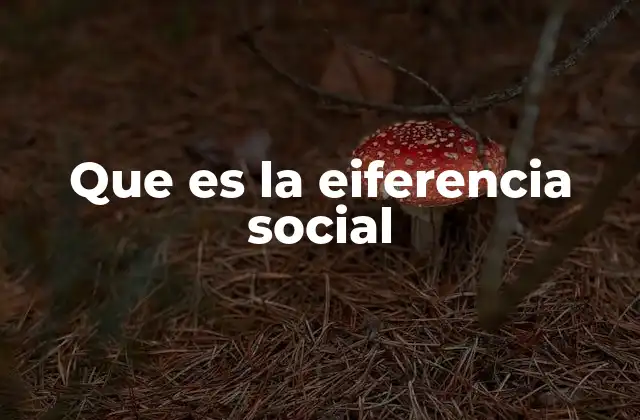 Que es la Eiferencia Social