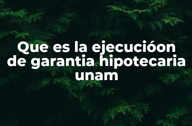 Que es la Ejecucióon de Garantia Hipotecaria Unam 2 El proceso legal detrás de la ejecución de garantías