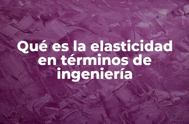 Qué es la Elasticidad en Términos de Ingeniería