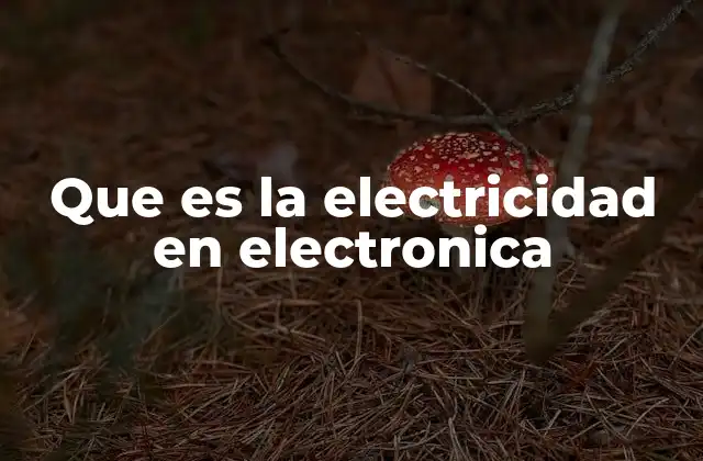 Que es la Electricidad en Electronica