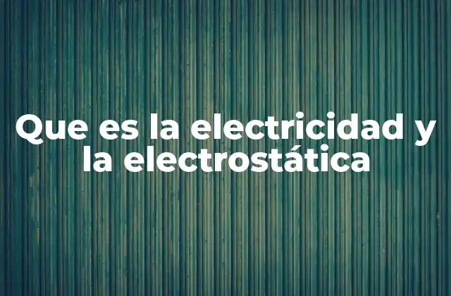 Que es la Electricidad y la Electrostática