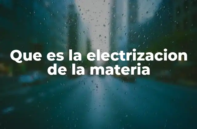 Que es la Electrizacion de la Materia