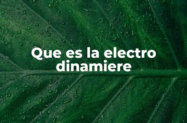 Que es la Electro Dinamiere