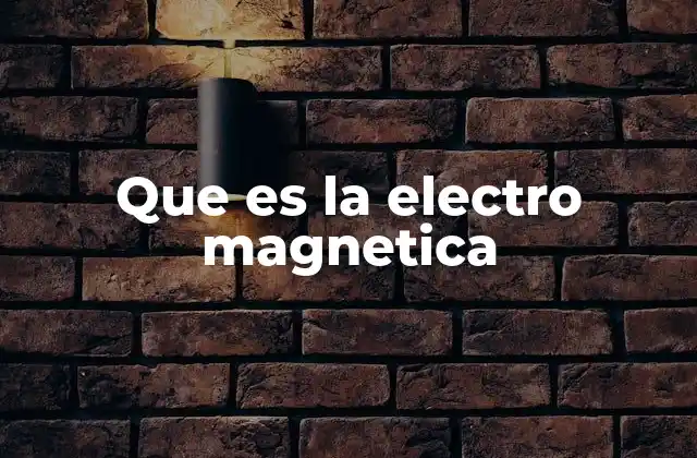 Que es la Electro Magnetica
