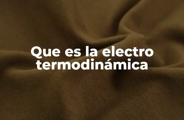 Que es la Electro Termodinámica 2 La ciencia detrás de la conversión energética en sistemas electroquímicos
