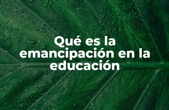 Qué es la Emancipación en la Educación