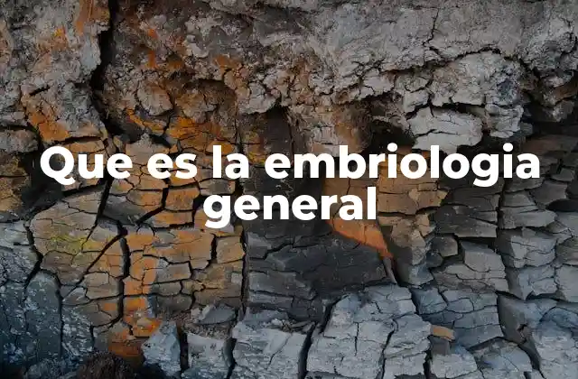 Que es la Embriologia General