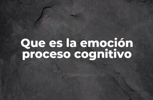 Que es la Emoción Proceso Cognitivo 2 La interacción entre pensamiento y sentimiento