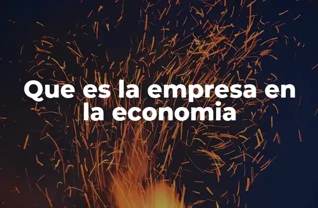 Que es la Empresa en la Economia