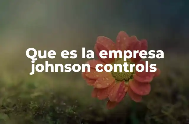 Que es la Empresa Johnson Controls