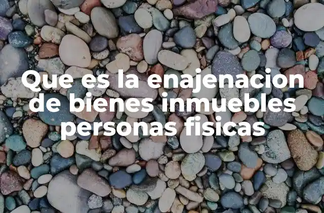 Que es la Enajenacion de Bienes Inmuebles Personas Fisicas