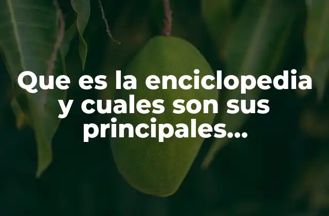 Que es la Enciclopedia y Cuales Son Sus Principales Caracteristicas