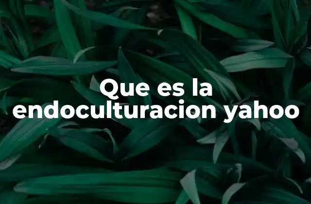 Que es la Endoculturacion Yahoo