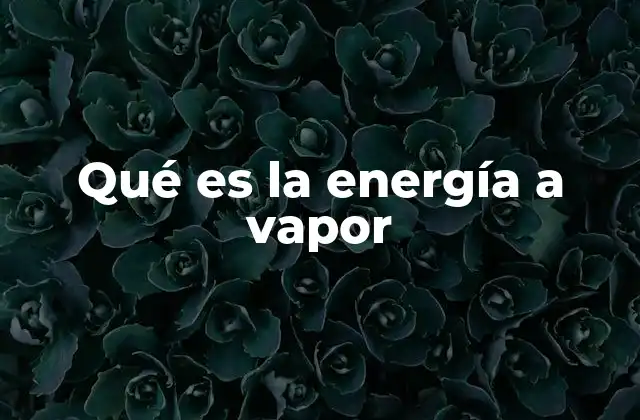 Qué es la Energía a Vapor