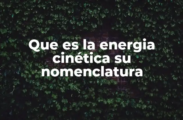 Que es la Energia Cinética Su Nomenclatura