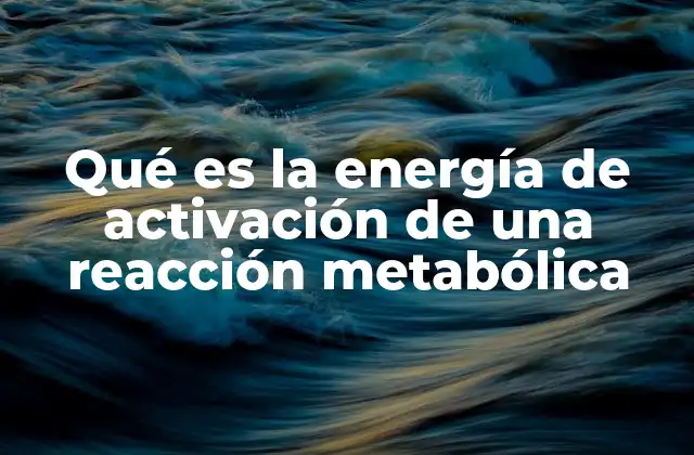 Qué es la Energía de Activación de una Reacción Metabólica