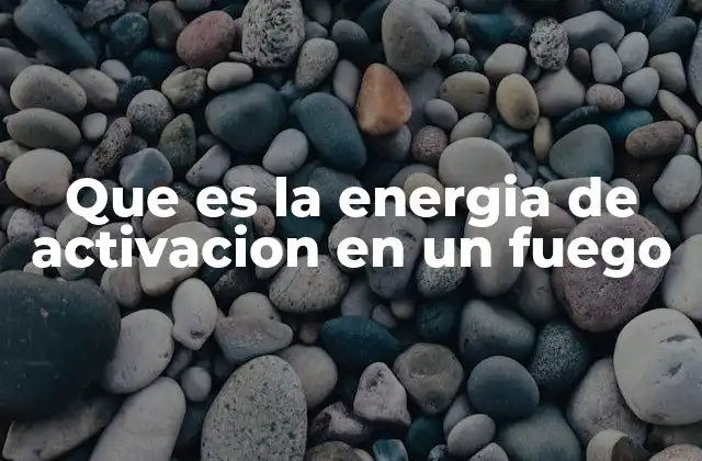 Que es la Energia de Activacion en un Fuego