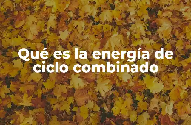 Qué es la Energía de Ciclo Combinado