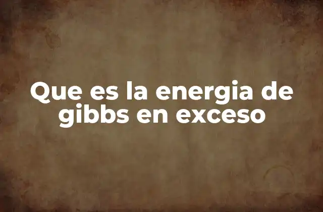 Que es la Energia de Gibbs en Exceso