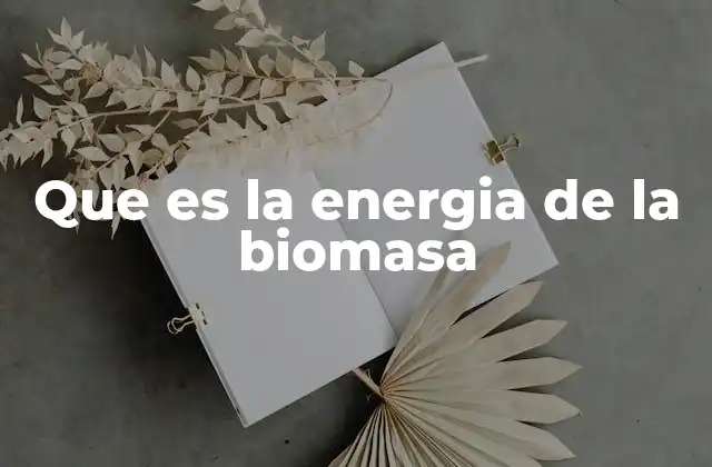Que es la Energia de la Biomasa