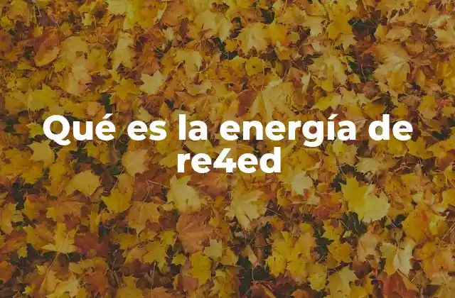 Qué es la Energía de Re4ed