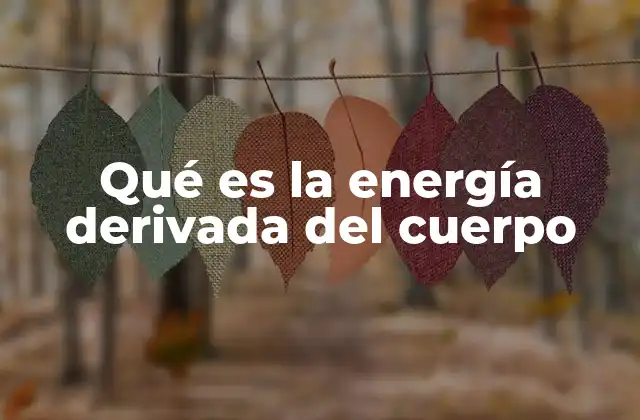 Qué es la Energía Derivada Del Cuerpo