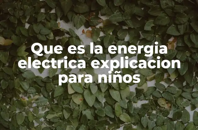 Que es la Energia Electrica Explicacion para Niños