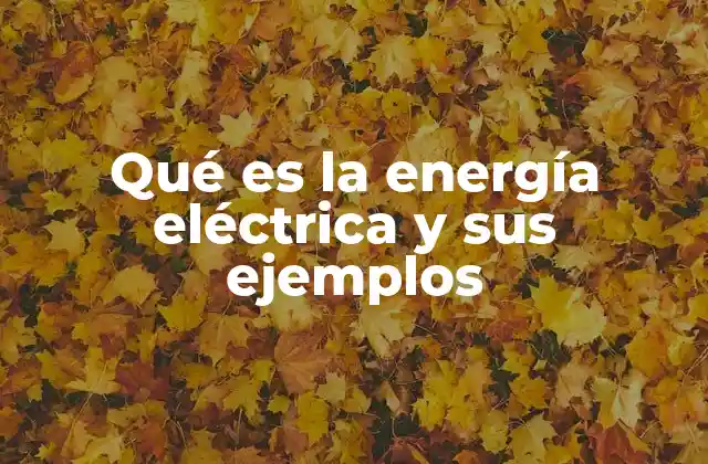Qué es la Energía Eléctrica y Sus Ejemplos
