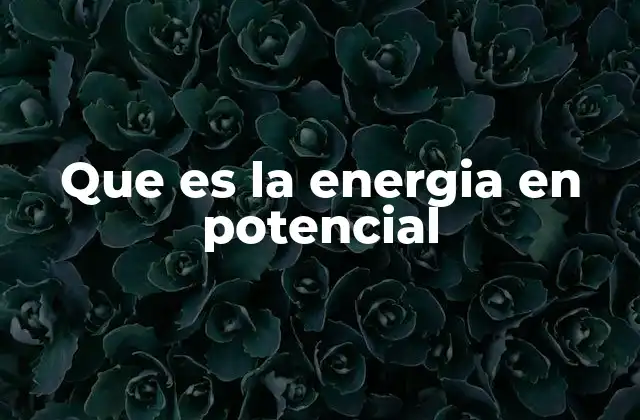 Que es la Energia en Potencial 2 La base física de la energía potencial