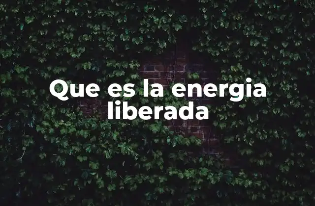 Que es la Energia Liberada
