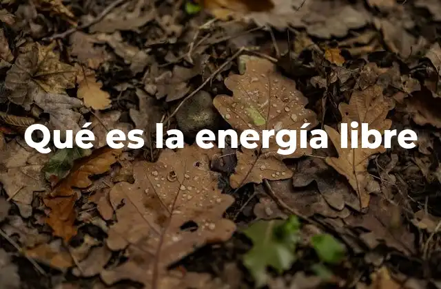 Qué es la Energía Libre
