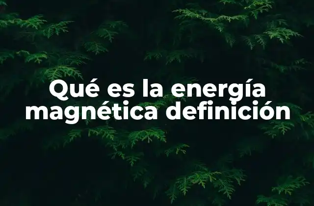 La energía magnética en el contexto del electromagnetismo